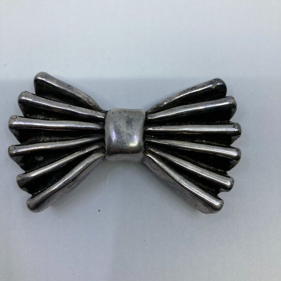 Vtg Georges Rech Paris silver plated bow brooch - Picture 1 of 3